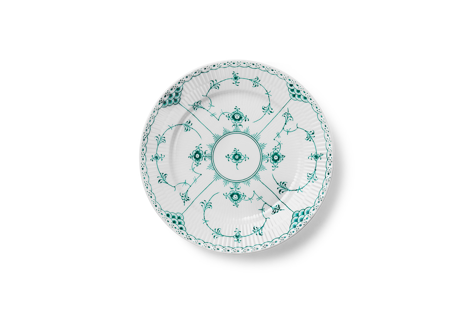 Emerald green Fluted Half Lace plate 19 cm